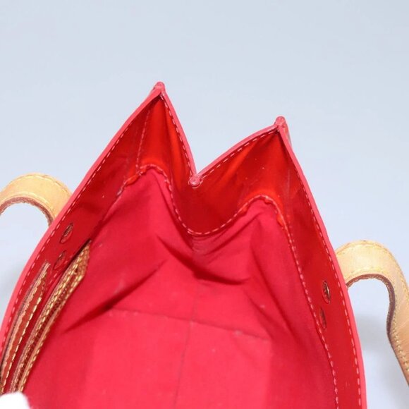 LOUIS VUITTON Monogram Vernis Reade PM Hand Bag Red Rouge - Picture 8 of 16